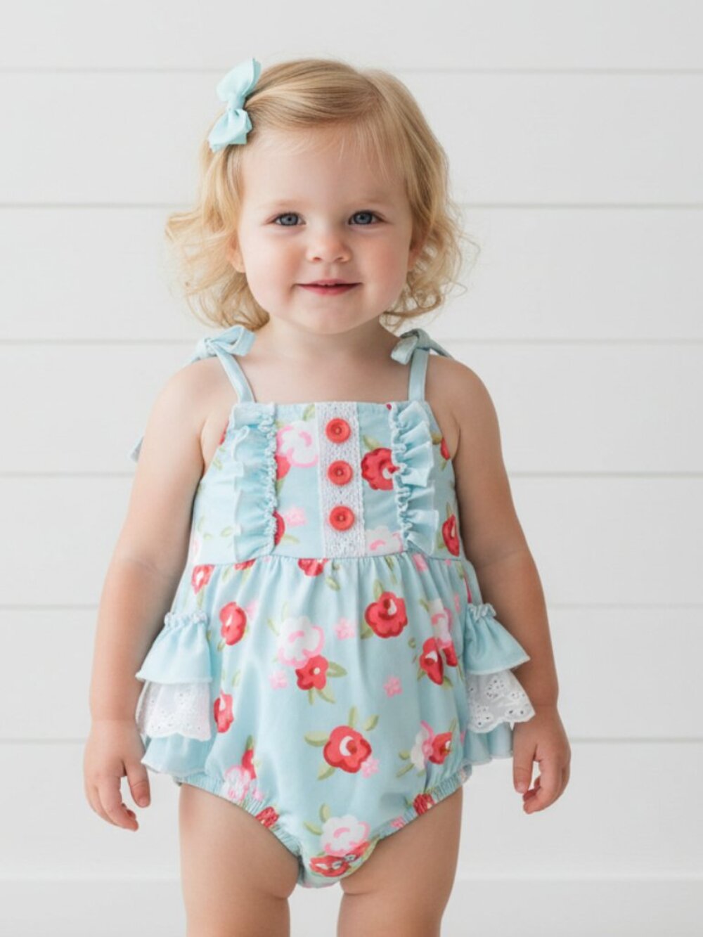 Toddler Cottage Rose Print Romper, girl, NWT